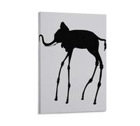 Nestemfo Dali Impression sur toile Motif éléphant noir 50 x 75 cm