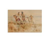 Nestemfo Poster sur toile Guerriers indiens sur chevaux 40 x 60 cm