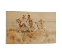 Nestemfo Poster sur toile Guerriers indiens sur chevaux pour décoration murale de bureau ou maison 20 x 30 cm