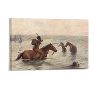 Nestemfo Poster sur toile représentant des Indiens combattant les colons - Décoration murale pour bureau ou maison - 60 x 90 cm