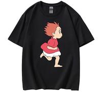 Nesthome Anime Ponyo t - Shirt Ponyo sur la Falaise Pull à Manches Courtes Ponyo Sousuke t - Shirt d'été Mignon Ponyo Fans vêtements