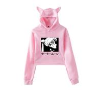 Nesthome Anime Sailor Moon Sweat à Capuche avec Oreilles de Chat Femmes Filles Sexy Sweatshirts Madame Kawaii Hoodie