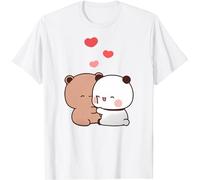 Nesthome Kawaii Panda Bear Hug Bubu and Dudu Hug Valentines Days Funny Gift Unisex T-Shirt