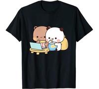 Nesthome Kawaii Panda Bear Hug Bubu and Dudu Love is Being Cinema Together Valentines Days Funny Gift t t - Shirt Unisexe