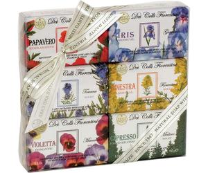 Nesti-Dante-Firenze Savon-et-gel-douche SetsSet de savon Dei Colli Fiorentini 1 x Poppy Soap 150 g + 1 x Sensual Iris Soap 150 g + 1 x Lavender Soap 150 g + 1 x Broom Soap 150 g + 1 x Sweet Violetta S