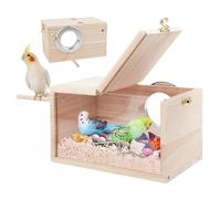 Nesting Box Transparent - Bird Nest Breeding Box | Maison D'élevages En Bois Naturel Pour, Perruche, Budgies, Pigeons, Cockatiel, Fringue