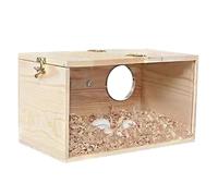 Nesting Box Transparent - Boîte De Reproduction du Nid D'oiseau | Maison De Reproduction en Bois Naturel pour Perroquet, Perruche, Perruches, Tourtereaux, Calocascule, Pinson, Perruches, Canari