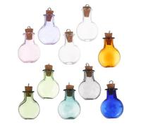 NESTINGHO 10pièces Mini Bocaux Verre Colorés avec Bouchons Liège Flacons Petits pour DIY Mariage Décoration Échantillons et Messages Multi-usages Couleur Aléatoire