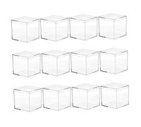 NESTINGHO 12 pièces Boîtes de Rangement Carrées Transparentes Acrylique Boîtes à Bonbons et Bijoux Empilables Conteneurs Robustess pour Organisation Maison