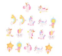 NESTINGHO 17 pièces Pendentifs Licorne Résine Pendentifs Arc-ciel DIY Charms pour Bijoux Faits Main Accessoires Décoratifs pour Clés et Bijoux
