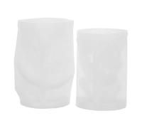 NESTINGHO 2 Pièces Moule à Crâne en Silicone Blanc, 3D, Réutilisable, | Résine Époxy, Plâtre et Cire à Bougie, Non Adhérent, Célébration Halloween