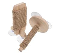 NESTINGHO 2 Pièces Perchoir pour Conures et Perruches Ventouse en Corde de Chanvre Bois Plastique, Facile à Entretenir, Support Rond pour Bain D'oiseau ou Fenêtre Intérieure