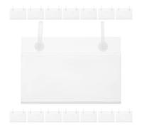 NESTINGHO 20pcs Porte-étiquettes en Pvc pour Paniers de Supermarché avec Double Fermeture à Clipser, Design à Double Crochet pour Étiquetage Facile et Accroche Pratique