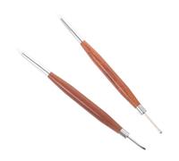 NESTINGHO 2pièces Pinceaux Nail Art Double Embout Bois de Santal Brosse Silicone Souple pour Sculpture et Dotting Précis Outils Multifonctions pour Manucure et Dessin Floral