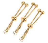 NESTINGHO 3 pièces Chaînes Extension de Bracelet Réglables Acier Inoxydable avec Boules de Maillons pour Fabrication et Agrandisseur de Bracelets DIY