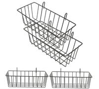 NESTINGHO 4 pièces Lot de Mangeoires Métalliques pour Lapins et Petits Animaux Support à Foin Robuste pour Cage Accessoire Pratique pour Rongeurs Noir