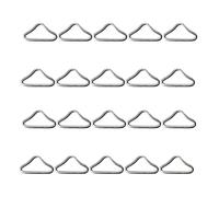 NESTINGHO 40 Pièces Anneau Triangulaire en Acier Argenté pour Trampoline, Boucle Résistante Fixation par Sangle, Accessoire Essentiel pour Filet de Saut Extérieur