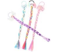 NESTINGHO 4pcs Élastiques à Cheveux pour Postiche Garçon et Filles en Fibre Chimique Tresses Simples, Accessoires Coiffure Fille pour Festivals et Toutes Occasions