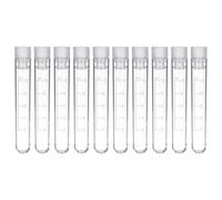 NESTINGHO 50 Tubes à Essai Plastique de 10 Ml Bouchons à Vis, Matériel D'expérimentation en Chimie en Ps Blanc, Étanchéité, Sécurisés pour Stockage à Domicile