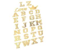 NESTINGHO 56 Pièces Écussons Lettres Brodées à Paillettes Or en Tissu pour Paquet et Chapeaux, Patchs Thermocollants pour Artisanat Manuel et Réparation de Vêtements