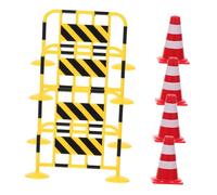 NESTINGHO 8 pièces Miniature Traffic Barrier Toy Set Simulation Road Sign Barricades and Traffic Cones for Children's Cognitive Play and Parking Lot Role-Play