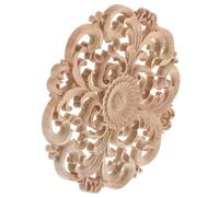 NESTINGHO Applique Bois Sculpté Ronde Décorative Ornement Mural Bois Creux Délicat Style Aléatoire pour Porte Bureau Lit Décoration Intérieure Neutre Motif Artisanal Non Peint Dimensions