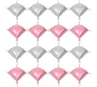NESTINGHO Ballons Carrés Réutilisables et Portables Ensemble de 25 en Aluminium Double Face Rose Structure à Sangles Décoration pour Fêtes et Anniversaires