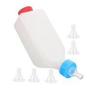 NESTINGHO Biberon Suspendu pour Animaux D'élevage 800ml en Abs 5 Tétines Réutilisables, pour Moutons et Chèvres les Enclos et Bergeries