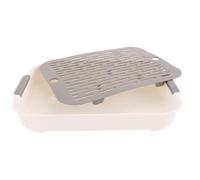 NESTINGHO Boîte à Litière Blanche pour Hamster et Cochon d'Inde, Design Rectangulaire en PP, Fond Plat Épais, Facile à Placer Clôture Haute Anti-éclaboussures, pour Petits Lapins