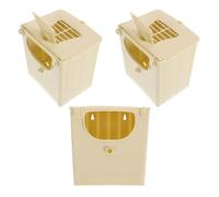 NESTINGHO Boîte D'élevage pour Calopsittes 3pcs en Abs Beige, Nid Sécurisé et Solide pour Perroquets, pour Jardin ou Cour Extérieure