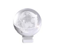 NESTINGHO Boule de Cristal 3d Gravée de 6 Cm avec Globe Terrestre Intérieur, Transparente en Cristal Artificiel, Décoration Élégante pour Bureau et Espace de Travail