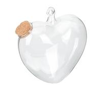 NESTINGHO Bouteille Décorative Suspendue en Verre Transparent 14 Cm Bouchon en Bois, Récipient à Souhaits Multifonction pour Création, Décoration et Bricolage Intérieur