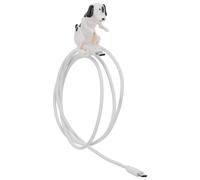 NESTINGHO Câble de Charge Rapide Régulation de Courant 30w Type-c vers Type-c et Gaine TPE, Design Chien Mobile Blanc pour Transfert de Données Stable