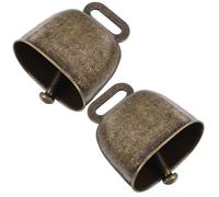 NESTINGHO Cloches à Vache Forme Carrée Lot de 2 en Métal avec Poignée Portables Accessoires Sonores Pratiques et Robustes pour Mariage ou Urgence