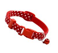 NESTINGHO Collier Largeur 1,0cm avec Clochette, Réglable pour Chien et Chiot en PP Rouge, Léger et Portable, pour Promenade Quotidienne