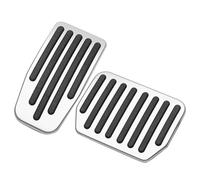 NESTINGHO Couvre-pédales Ensemble 2 Pièces Antidérapants en Aluminium Argenté, Housse de Pédale de Frein et D'accélérateur pour Véhicule Électrique/y Accessoires Intérieurs Automobiles