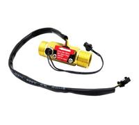 NESTINGHO Débitmètre à Turbine à 4 Points en Métal Or, Léger et Performant, avec Sonde de Température Intégré, pour Distributeur D'eau et Cafetière, Diamètre Nominal 15mm