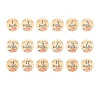 NESTINGHO Disques Bébé Mensuels en Bois 18 Pièces Cartes Accessoires Photo Fleur Étapes pour -Né