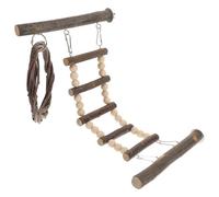 NESTINGHO Échelle de Dressage en Bois Marron pour Perroquets et Oiseaux, Accessoire Sécurisé pour Cage à Oiseaux, Stimule l'esprit, Décoration Maison