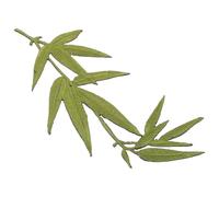 NESTINGHO Écusson Thermocollant Brodé Motif Feuille de Bambou Patchs Résistants à L'Usure Accessoires de Costume en Rayonne Petits Patchs Décoratifs pour Vêtements Délicats Bricolage et