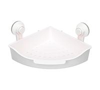 NESTINGHO Étagère de Rangement Triangulaire Anti-Rouille et Anti-âge pour Salle de Bain Ventouses, Plastique Blanc sans Perçage, pour Hôtel