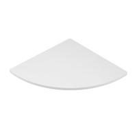 NESTINGHO Étagère Murale d'angle Triangulaire en Bois-Plastique 30 Cm Blanc, Support de Rangement D'éventail Cuisine, Salle de Bain et Bureau, Kit Vis, Tournevis et Fixation sans Trace
