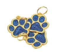 NESTINGHO Étiquettes pour Chiens en Alliage de Zinc Bleu, 3pcs, Pendentifs Élégants de Patte Numéro Gravé, pour Chiots et Animaux de Compagnie