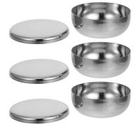 NESTINGHO Gamelle Inox 3 Pièces Style Coréen en Acier Inoxydable avec Couvercle, Bol de Préparation Léger et Facile à Nettoyer Cuisine Maison