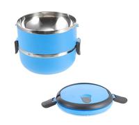 NESTINGHO Gamelle Portable pour Chien et Chat en Acier Inoxydable Double Couche 1400ml avec Poignée Invisible pour Voyage Extérieur et Alimentation Compacte