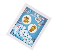 NESTINGHO Kit Empreintes Main et Pied Bébé Cadre Photo en Acrylique Or, Cadeau de Naissance Personnalisé pour Décoration Murale ou Baptême