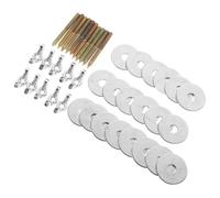 NESTINGHO Lot de 10 Sets de Sets de Jeux de Vis de Fixation en Fer Argenté pour Perchoirs d'oiseaux Écrous et Joints, Résistant à l'usure la Casse, Accessoires pour Cage à Oiseaux