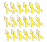 NESTINGHO Lot de 100 Pendentifs en Alliage Ruban Jaune de Cœur, Couleur Qui Ne S'estompe Pas, Design Unique pour Vêtements ou Cadeau Exprimant L'amour