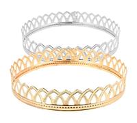 NESTINGHO Lot de 2 Couronnes Vintage pour Homme Couronne de Costume de Prince Ronde en Métal Doré et Argenté Accessoires Coiffure pour Bal de Promo Soirée Cosplay et Halloween