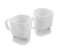 NESTINGHO Lot de 2 Tasses en Céramique 225ml avec Compartiment à Biscuits Intégré, Compatible Micro-ondes, pour Petit-déjeuner la Maison Bureau